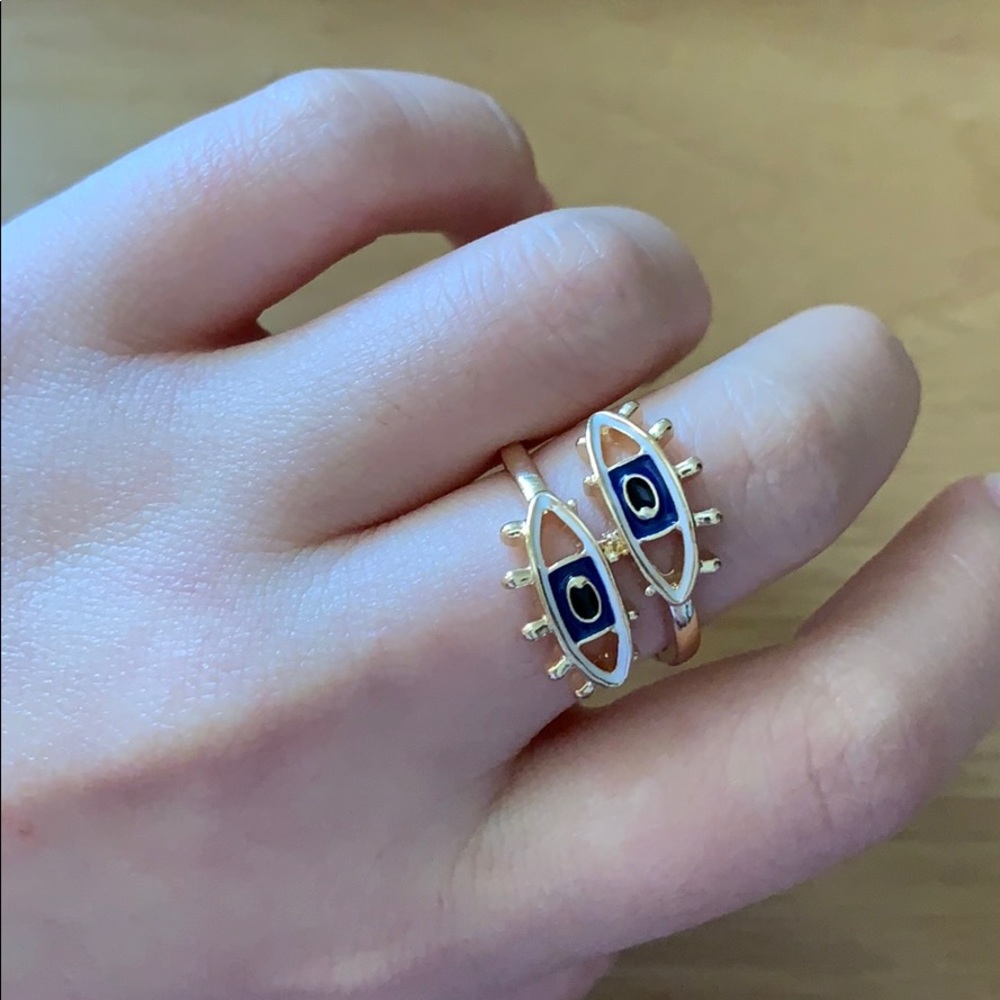 Gold evil eye ring